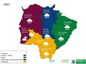 mapa tempo clima temperaturas mato grosso do sul previsao do tempo