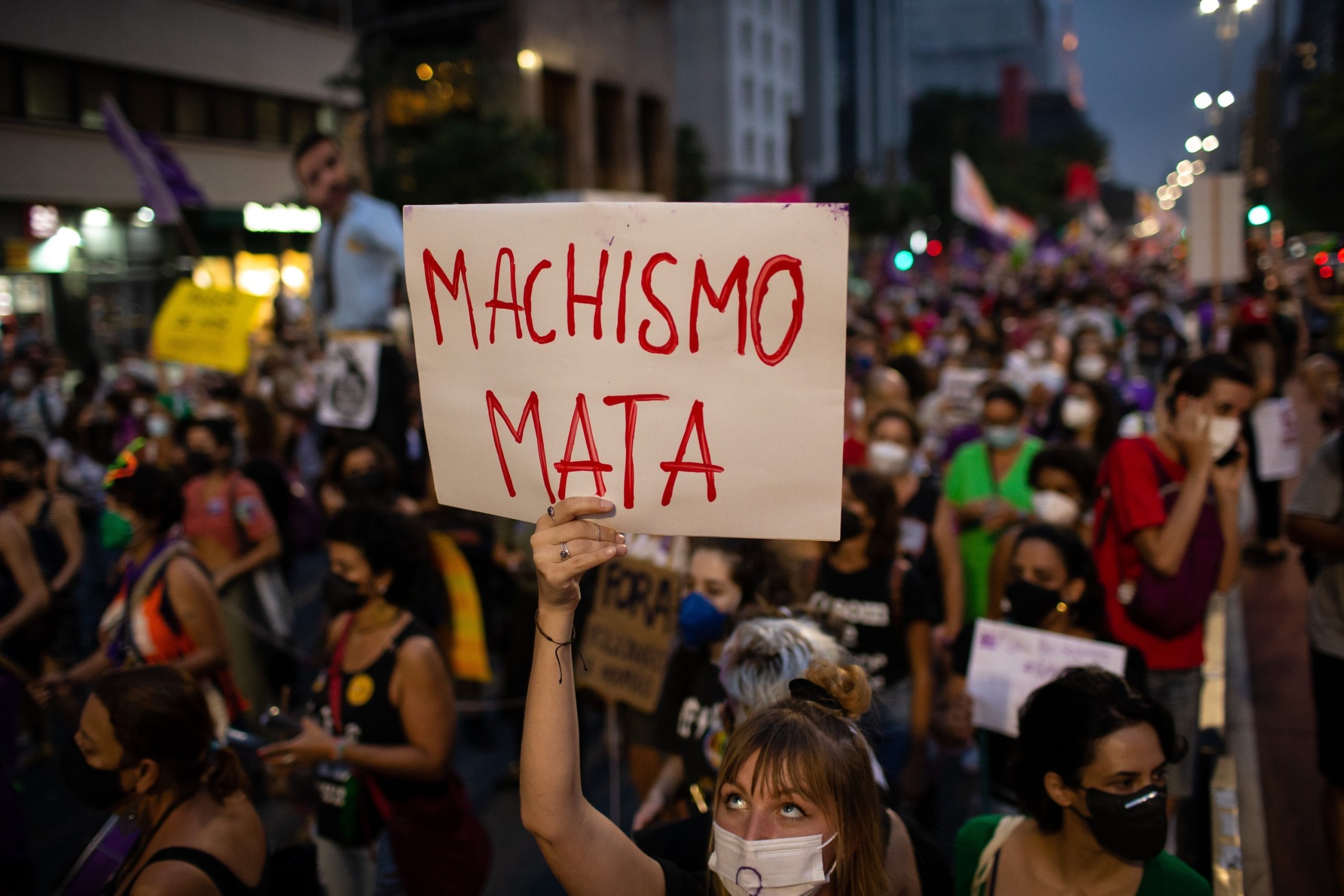 Manifestação na avenida Paulista, em apoio ao dia das Mulheres. Foto: Bruno Santos / Folhapress