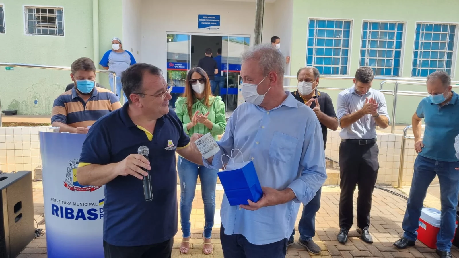Prefeito João Alfredo Danieze e Geraldo Resende - Foto: Ricardo Minella/SES - ARQUIVO