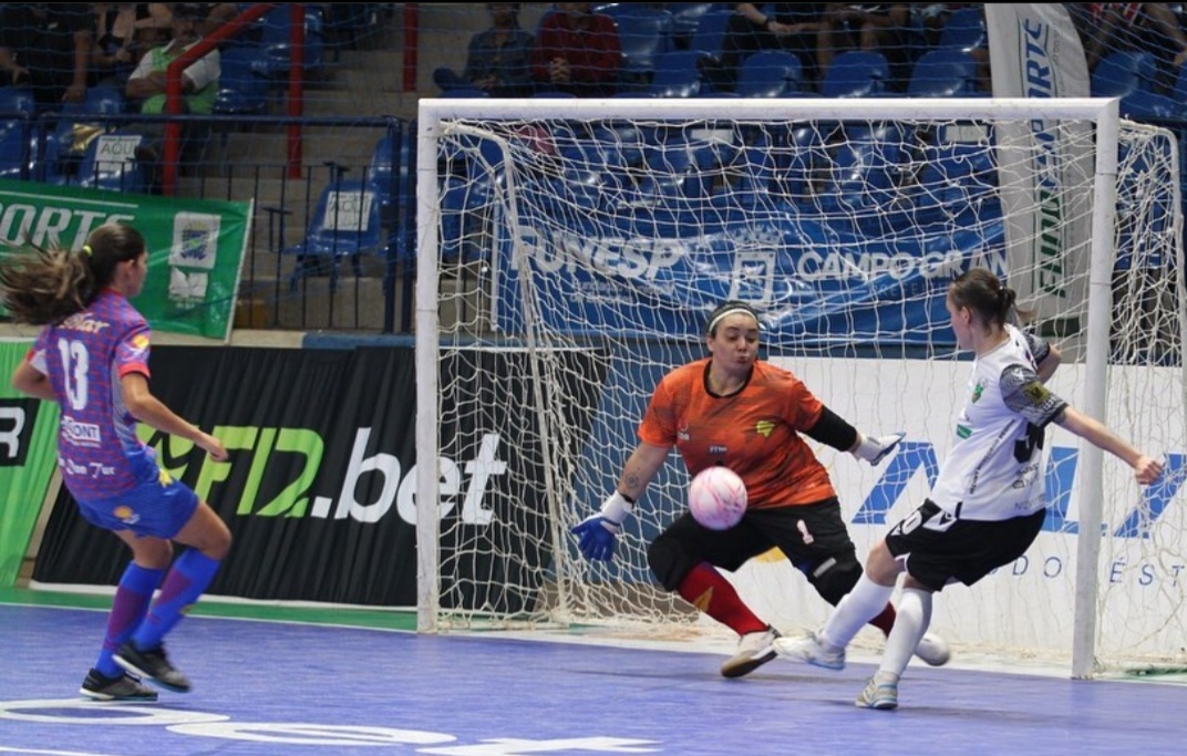 Goleira Vanessa, operando milagres contra o Normanochska (RUS) Fotos: Christian Rizzi/ Organização