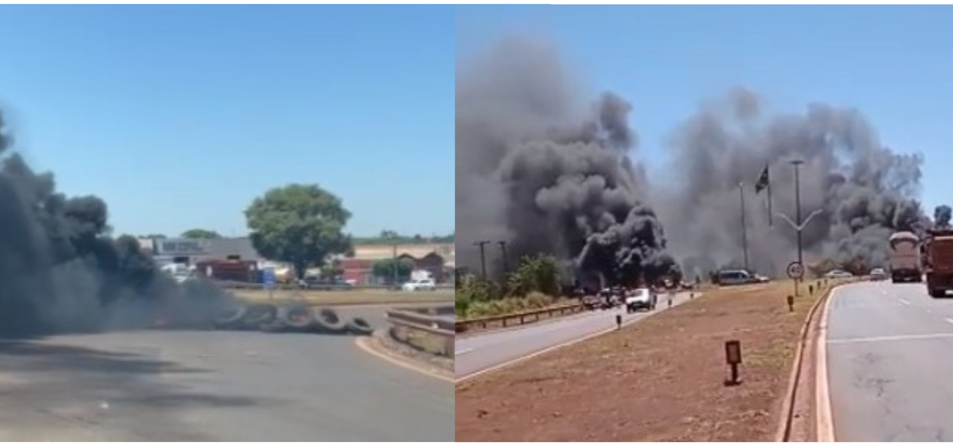 Pneu de carro queimando em fogo brilhante