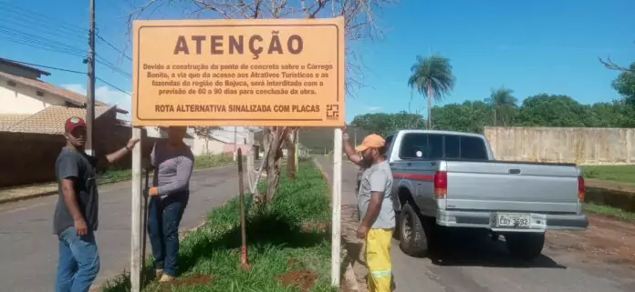 Rota alternativa foi sinalizada para ajudar motoristas 
Foto: PMB