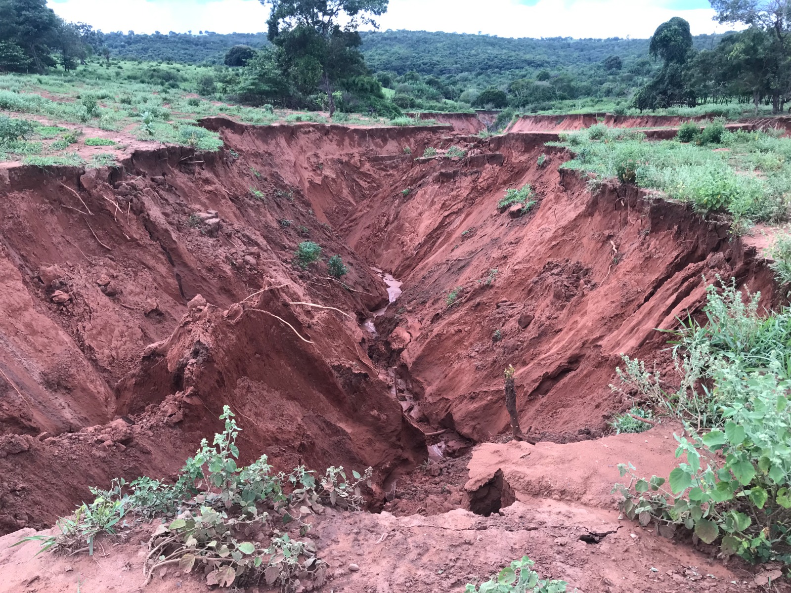 O processo erosivo atingiu o lençol freático
Foto: divulgação PMA