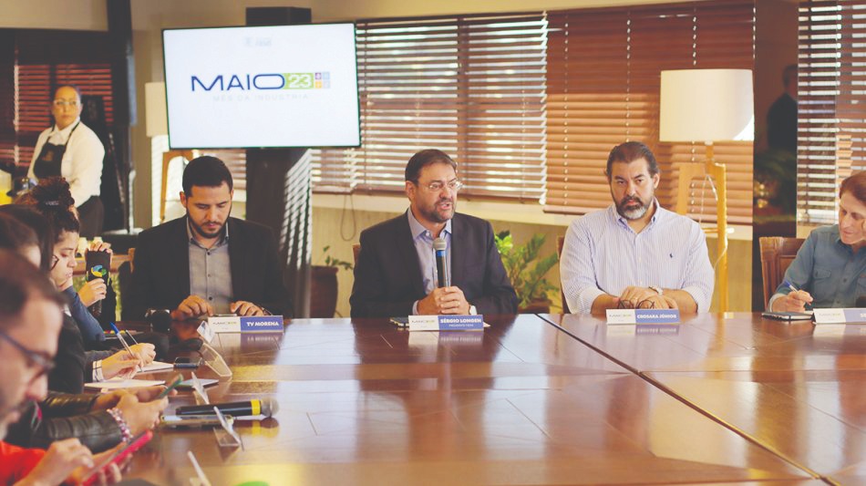 Presidente da Fiems,
Sérgio Longen, durante
apresentação dos
resultados industriais/Foto:Divulgação/Fiems