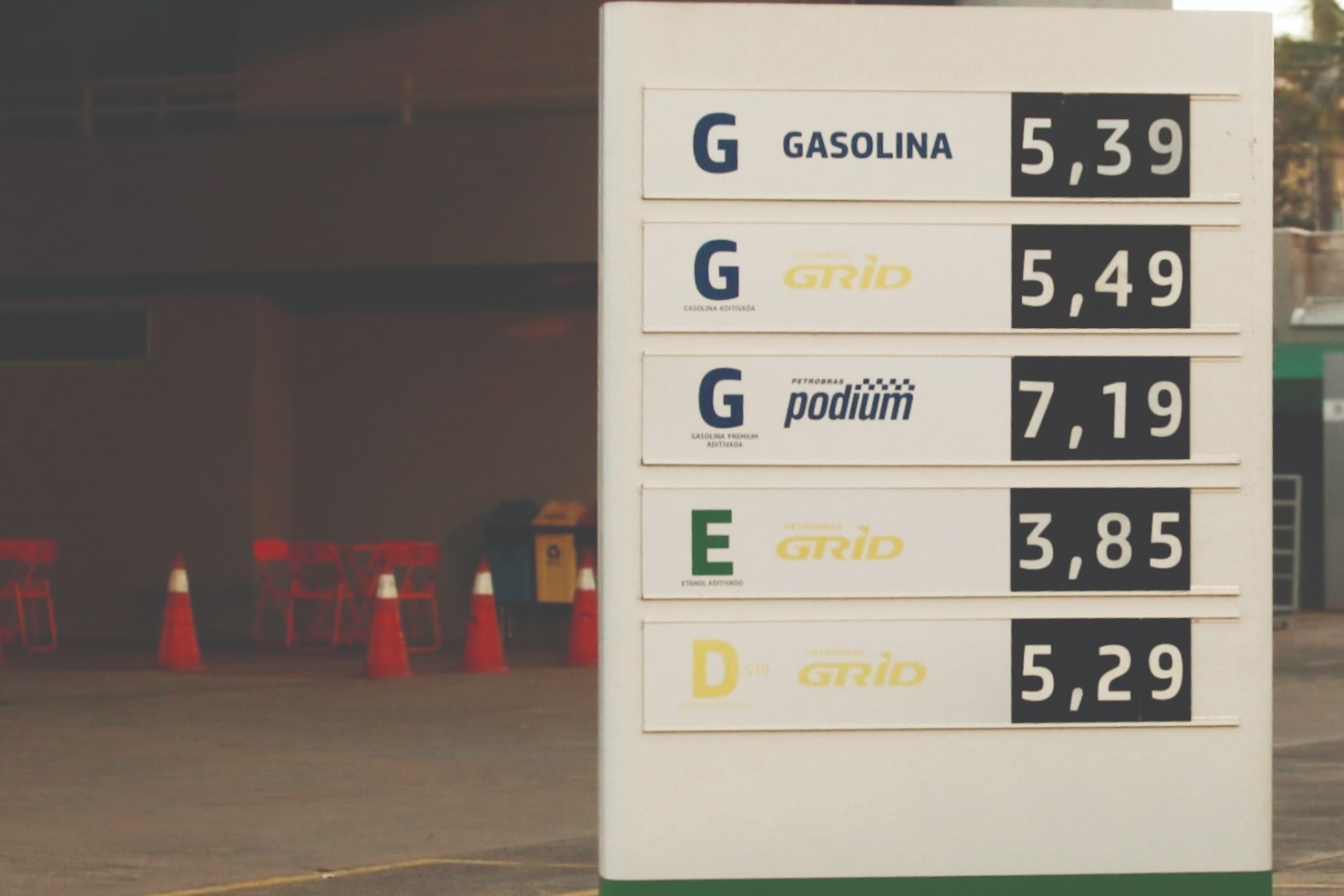 Foto: Litro da gasolina a
R$ 5,39, em posto
localizado na avenida
Afonso Pena/Marcos Maluf