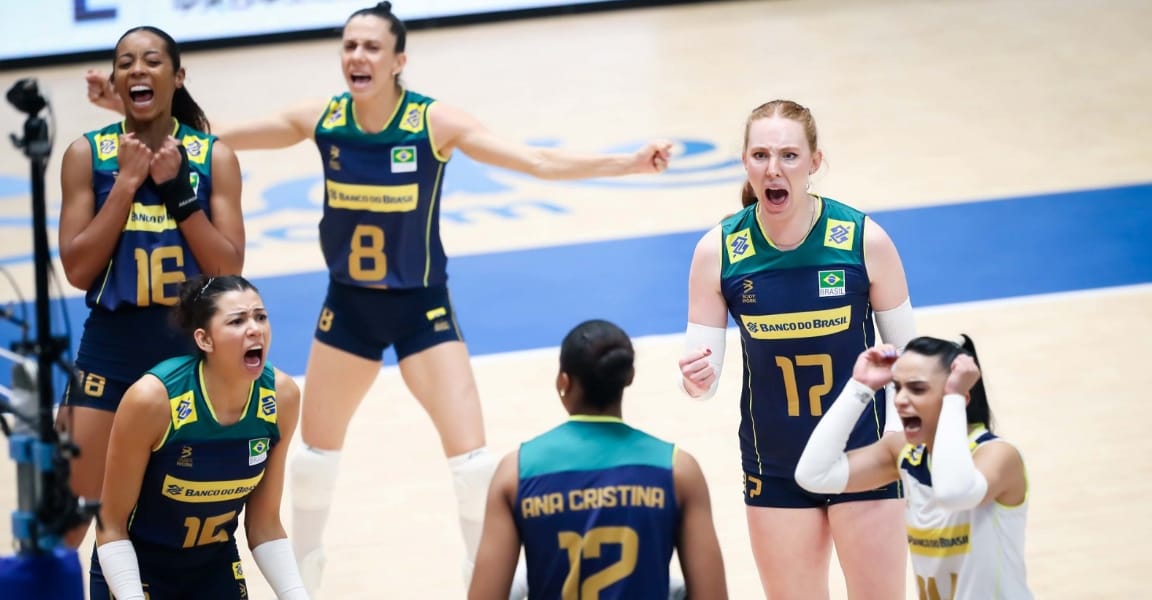 Brasil conquista a primeira vitória na VNL feminina contra a Holanda