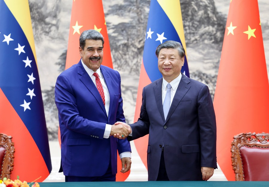 Foto: Xi Jinping recebeu Maduro, que está em visita de Estado à China, no Grande Palácio do Povo em Beijing, capital da China, em 13 de setembro de 2023. (Xinhua/Liu Bin