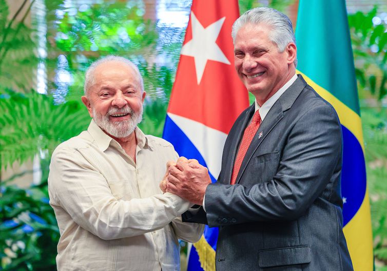 Lula com o presidente da República de Cuba, Miguel Díaz-Canel Bermúdez | Foto: Ricardo Stuckert/PR.