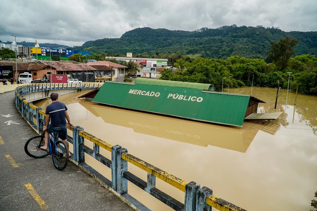 Mercado Público de Rio do Sul após as chuvas na cidade.|Foto:Marco Favero/Secom