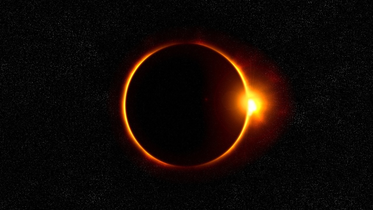 Representação de um eclipse solar anular Foto: Pixabay