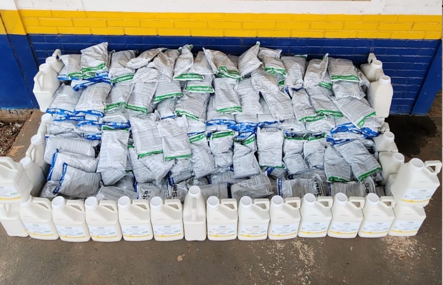 Carga de agrotóxico apreendida em Ponta Porã
