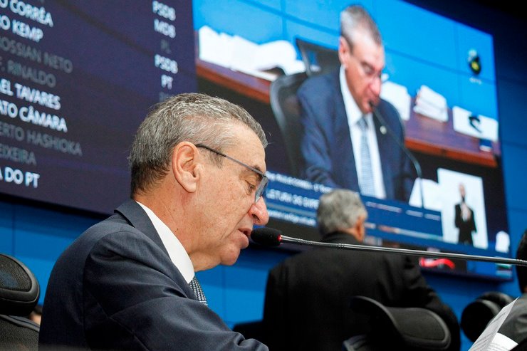 Entre as implementação da gestão da 1ª Secretaria estão os painéis de led no Plenário, Plenarinho e no saguão.|Foto: Wagner Guimarães/ALEMS