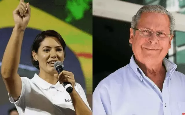 Ex-primeira-dama Michelle Bolsonaro (PL) pode ser uma candidata à Presidência competitiva, afirma José Dirceu. - Foto 1: redes sociais/Damares Alves | Foto 2: Marcelo Camargo/Agência Brasil
