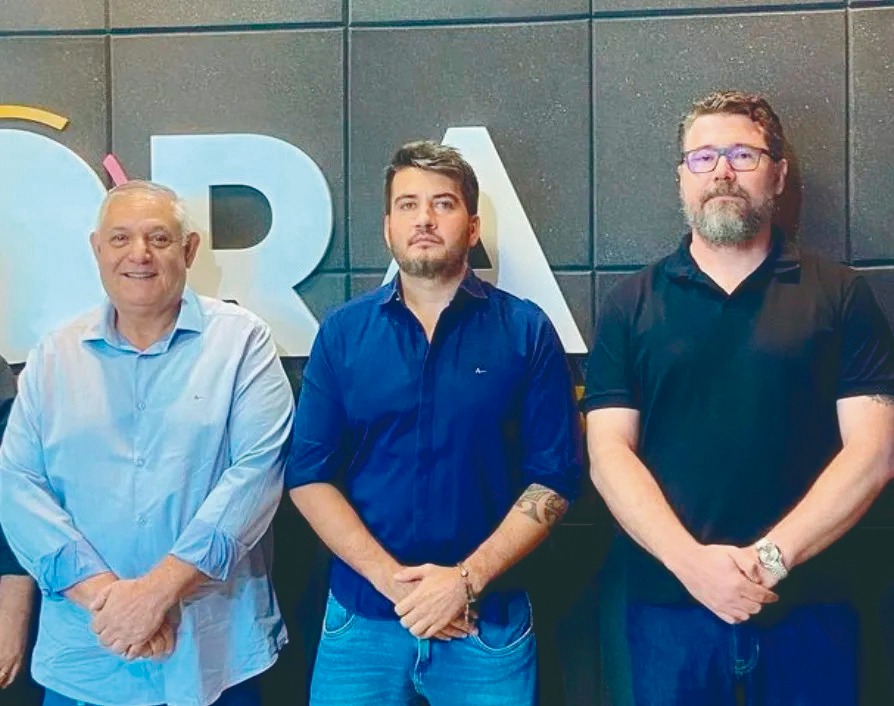 A cúpula do PL em
MS e Campo Grande,
Tenente Portela, Rafael
Tavares e Marcos Pollon (Foto: Reprodução)