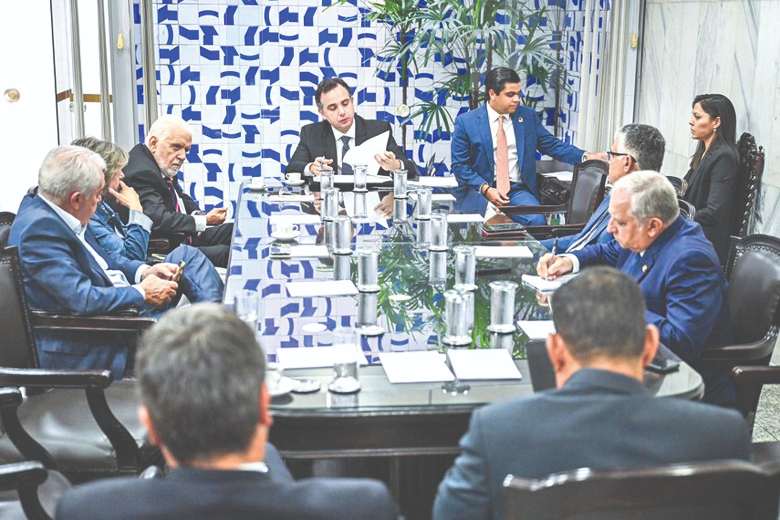 O presidente do Senado, Rodrigo Pacheco, definiu a pauta com os líderes partidários esta manhã - Foto - Pedro Gontijo/Senado Federal