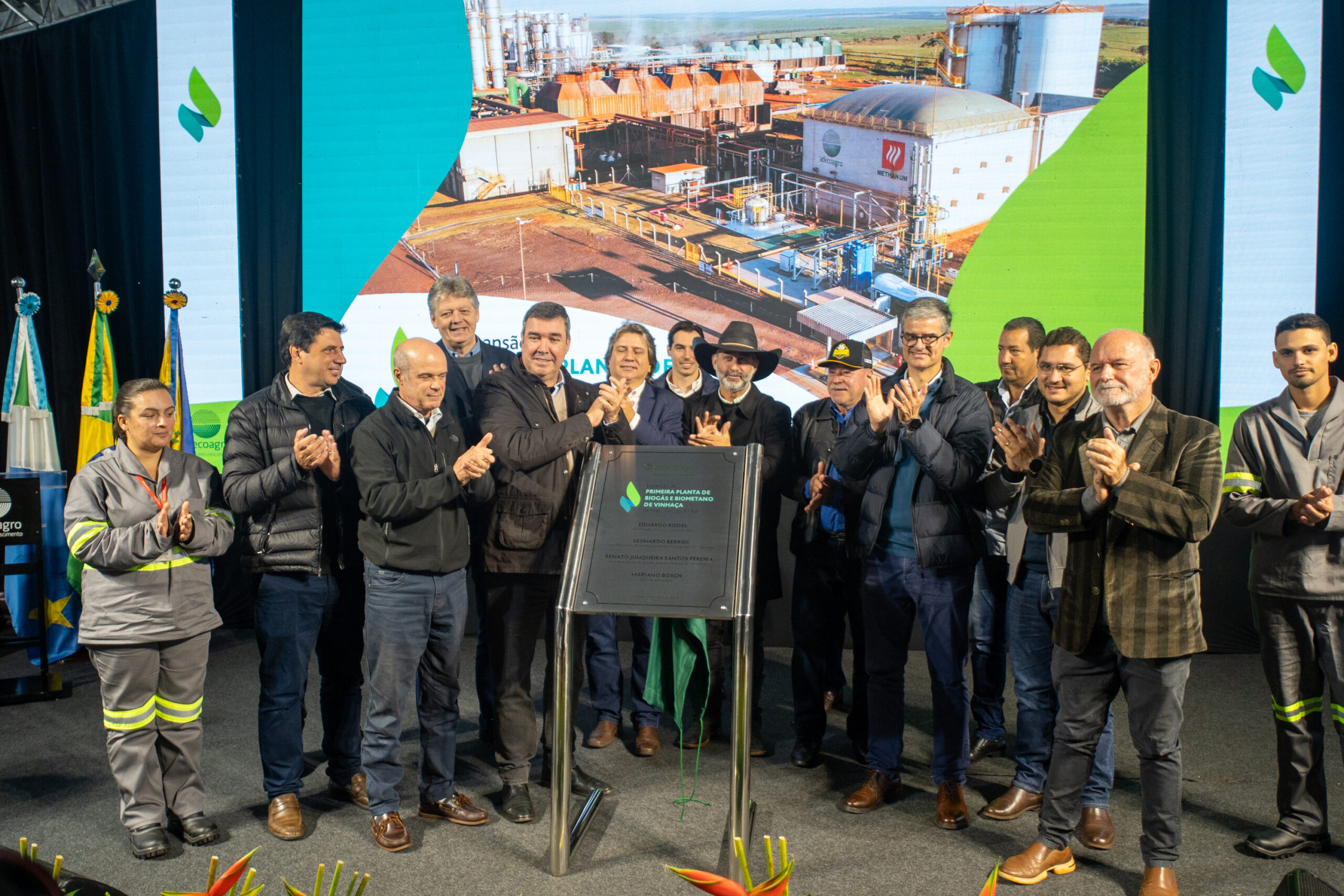 Com a presença do Governador de MS, Eduardo Riedel, a Adecoagro apresentou seu projeto de expansão da planta de biometano - Foto: Adecoagro