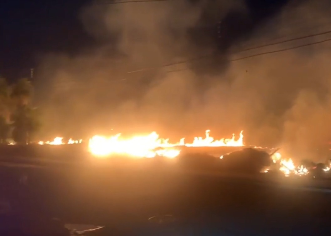 Incêndio em vegetação gera fumaça densa e mobiliza Corpo de Bombeiros em Campo Grande