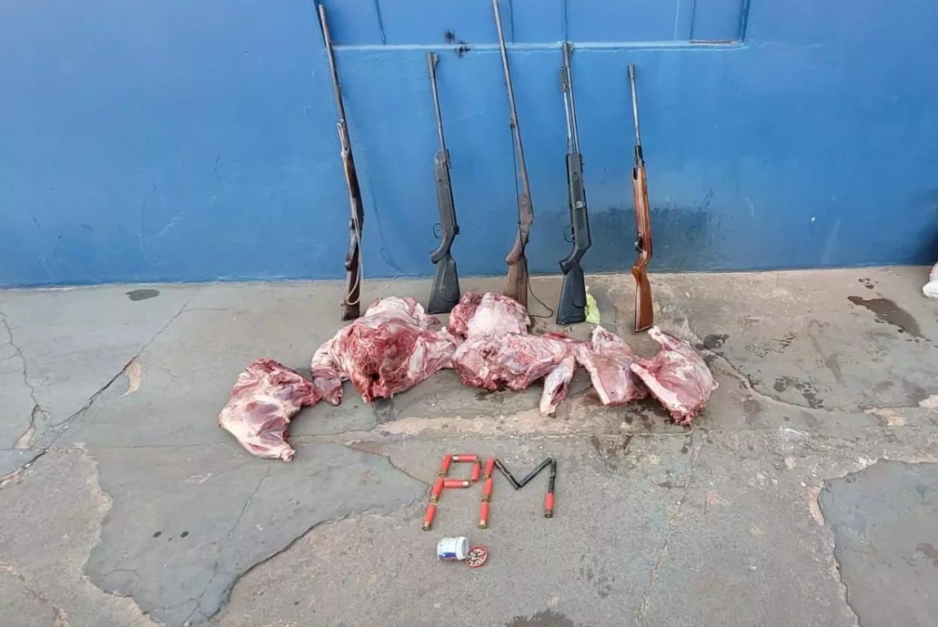 PMA apreende quase 100 kg de pescado ilegal, carne de caça e armas em Água Clara