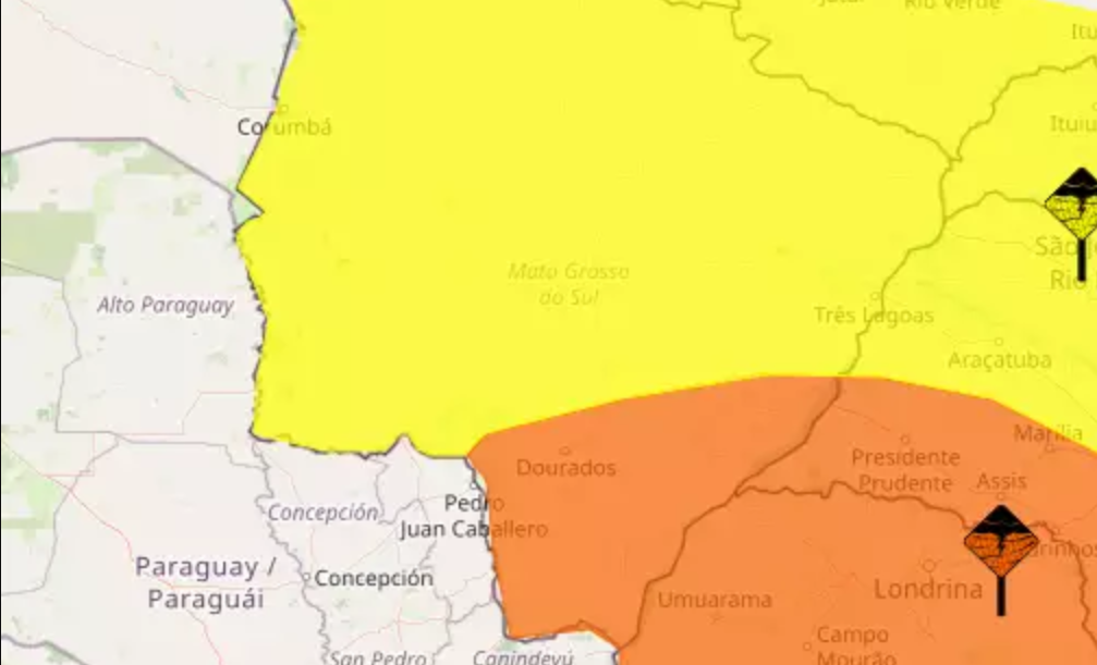 Hoje e manhã: Inmet alerta para chuvas intensas em MS