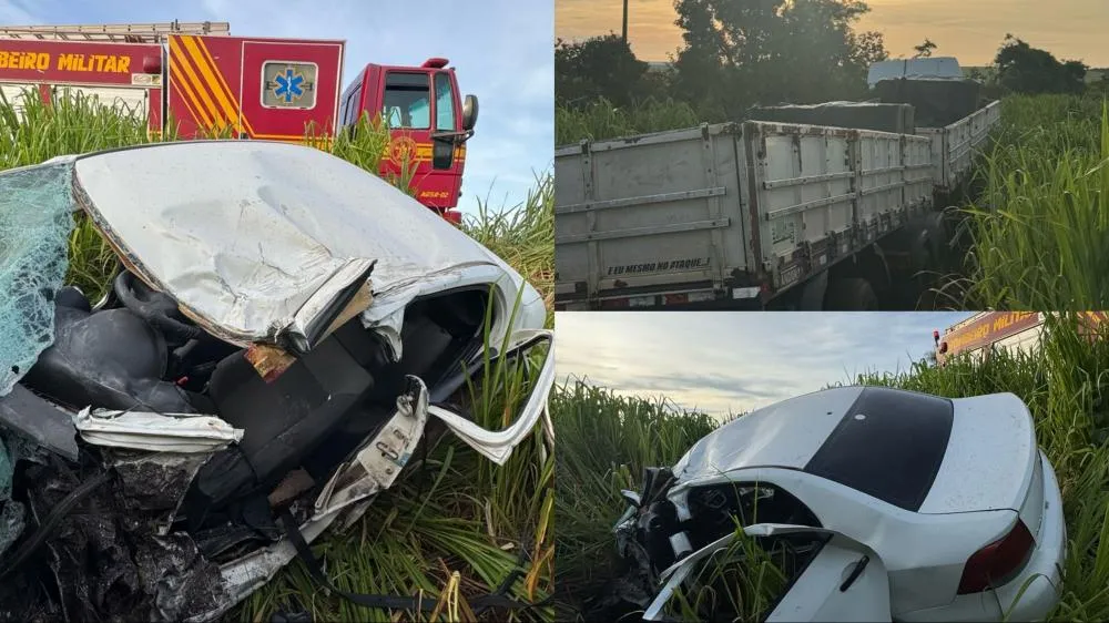 Motorista morre após colisão entre carro e carreta na BR-267