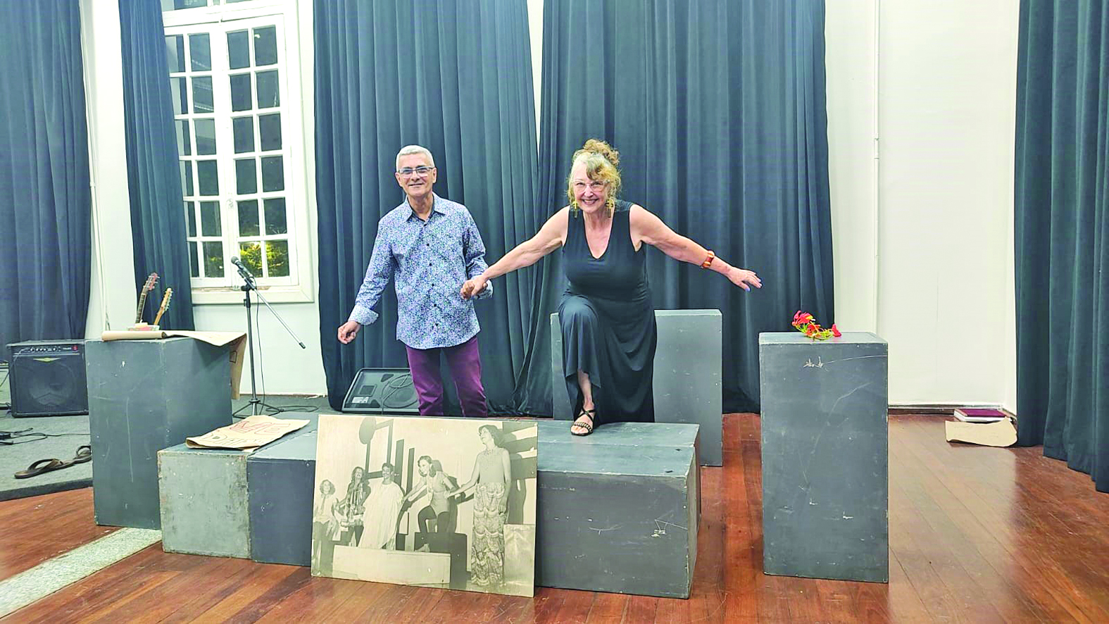 Última Vez:Roberto ainda em vida durante ensaios da peça Ato de Sobrevivência - Foto: Arquivo pessoal de Marcelo Piccolli