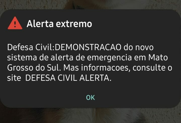Falha em Goiás atrasa envio de alertas de desastres em celulares no MS