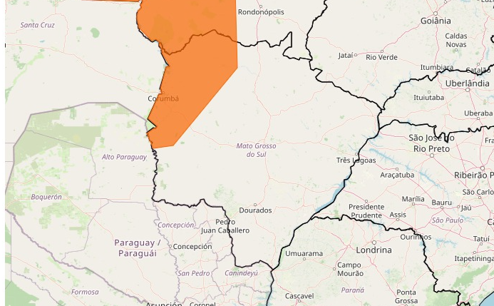 Temporal com ventos de até 100 km/h coloca região do Pantanal em alerta nesta noite