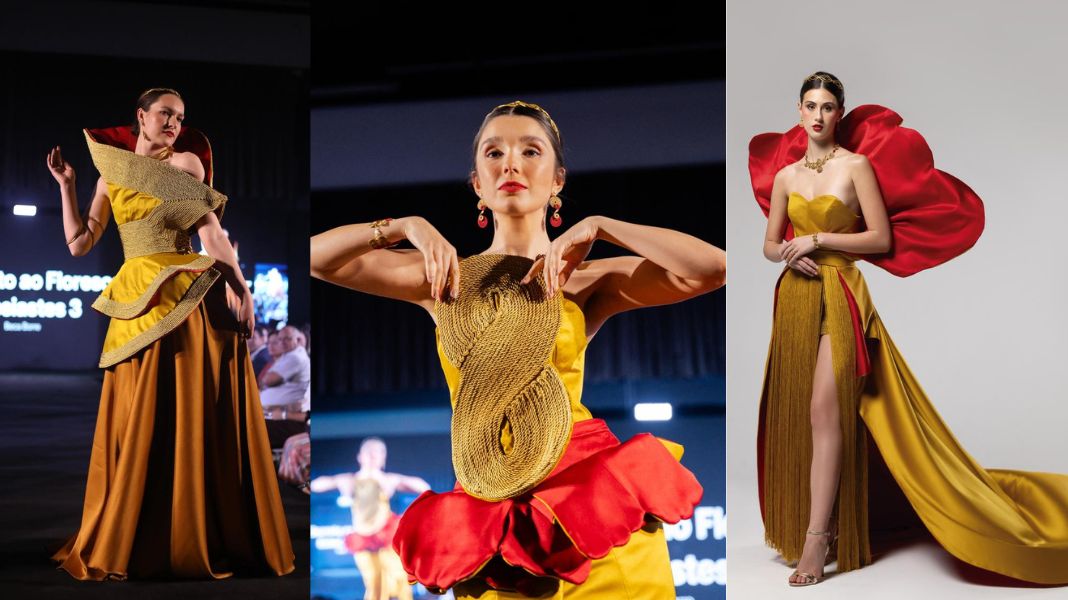 De Dourados para Londres, Rebecca Borre transforma referências da flora e da cultura brasileira em moda autoral