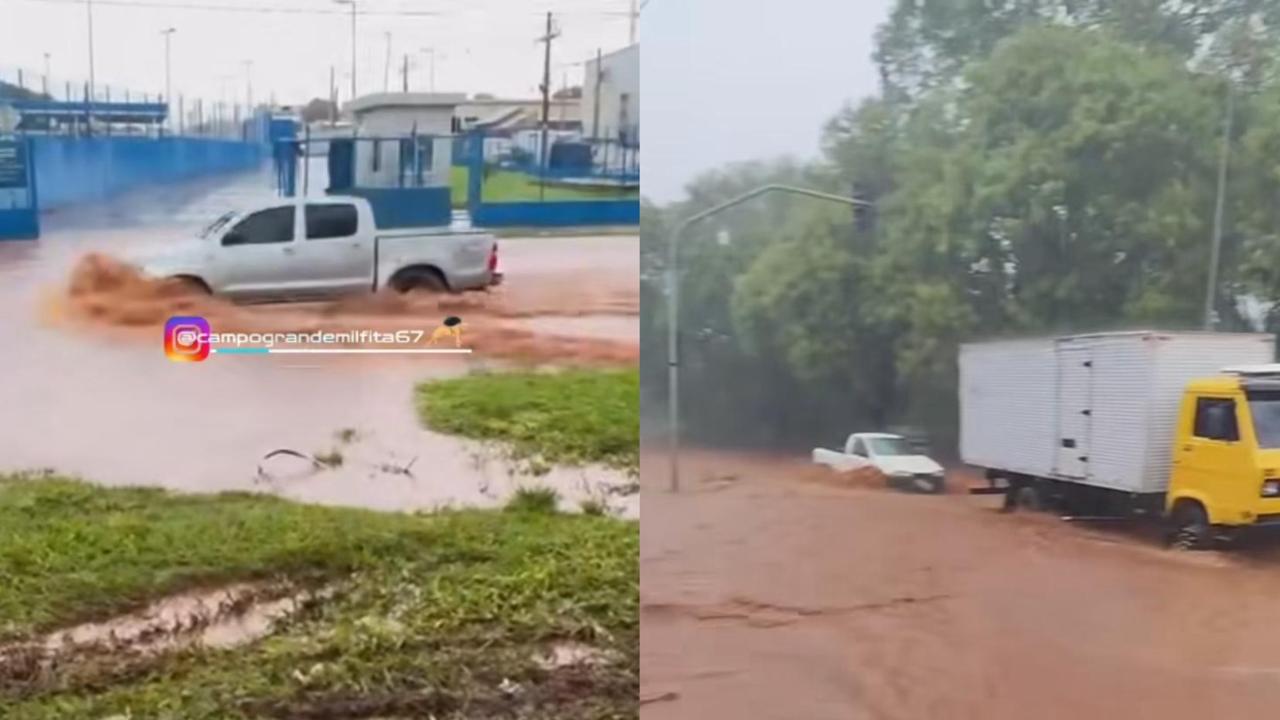 No 6º dia seguido de chuva, vias da Capital voltam a ficar tomadas pela água nesta segunda-feira (23)