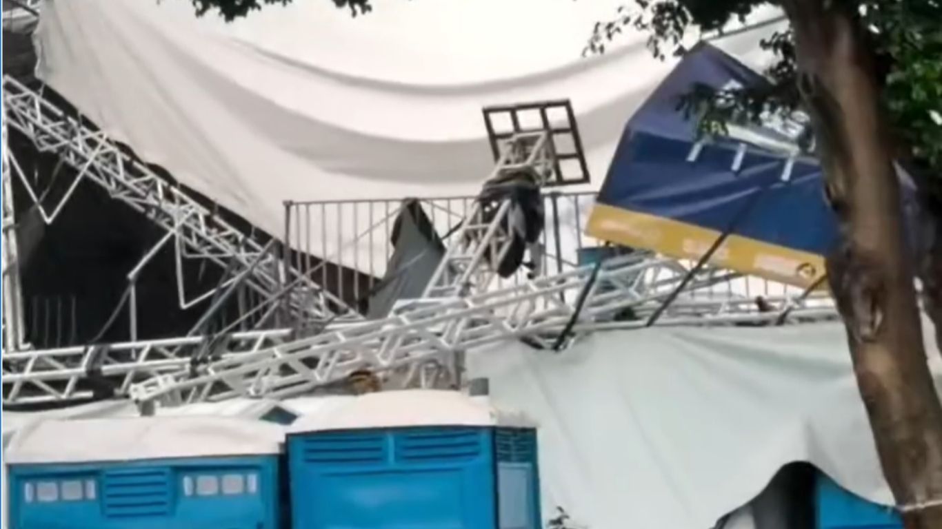 Vídeo: Granizo provoca danos na Expogrande e apresentação é cancelada em Campo Grande