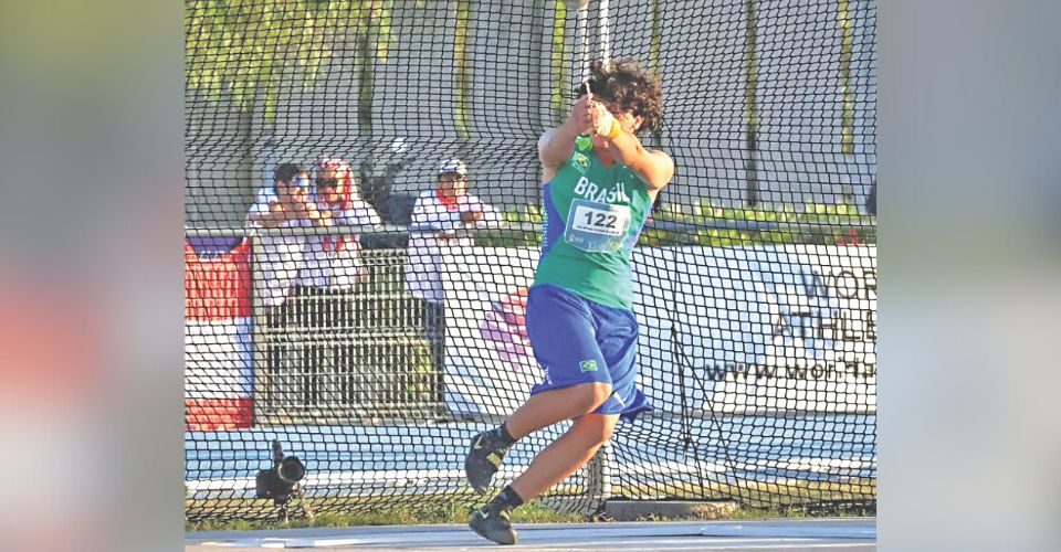 José Antônio Escobar de Almeida durante arremesso do martelo - Foto:  Reprodução/Rede Social