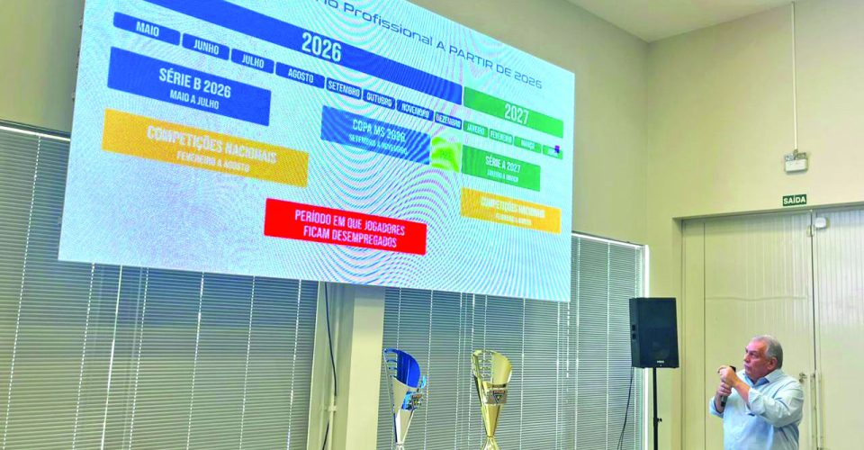 Presidente da FFMS
apresenta calendário
para o futebol estadual - Foto: Roberta Martins
