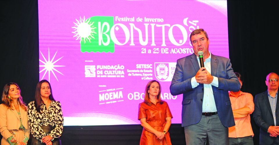 Governador de MS, Eduardo Riedel, na cerimônia de  lançamento do Festival - Foto: Nilson Figueiredo