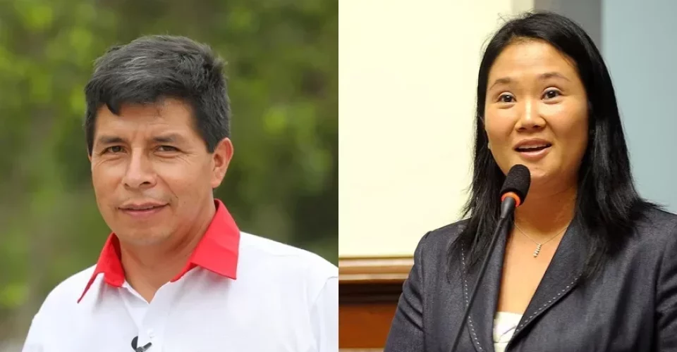 Pedro Castillo e Keiko Fujimori - Foto: reprodução/Poder 360
