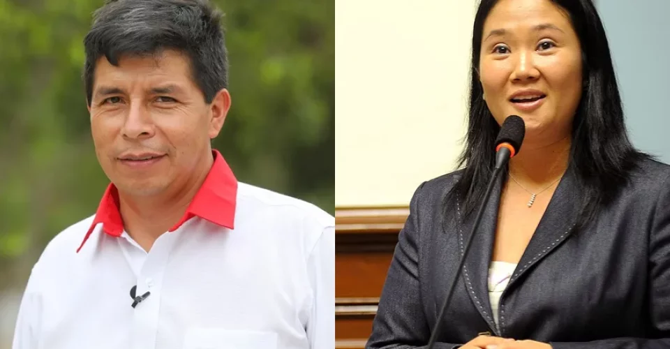 Pedro Castillo e Keiko Fujimori - Foto: reprodução/Poder 360