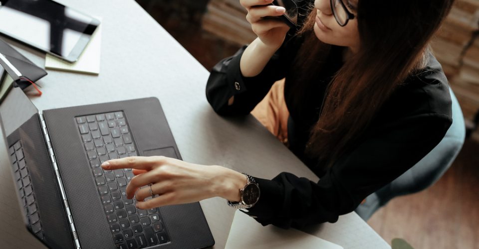 Job. Business woman in the office