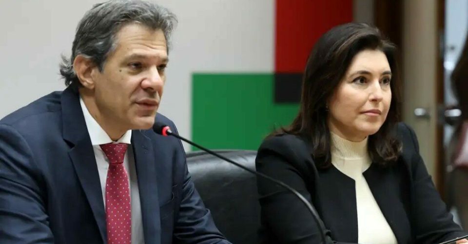 Ministros Fernando Haddad e Simone Tebet - Foto: Valter Campanato/Agência Brasil