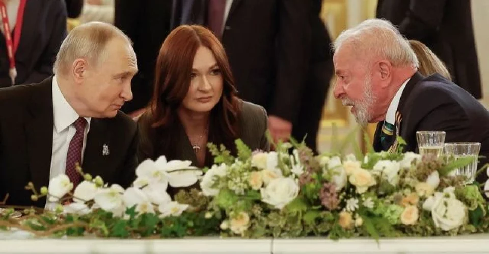 Lula durante jantar oferecido pelo Presidente da Rússia, Vladimir Putin  - Foto: Ricardo Stuckert/PR