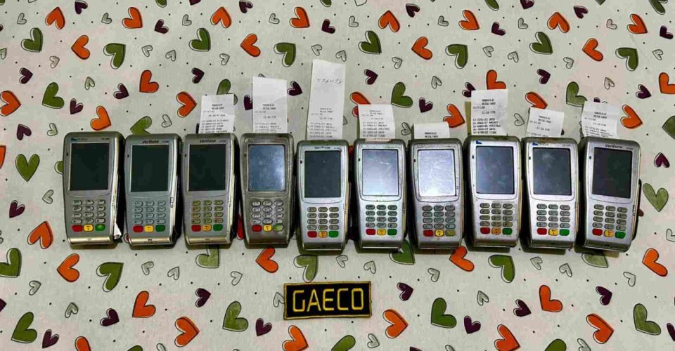 Máquinas apreendidas pela PM, durante operação do Gaeco - Foto: divulgação/ MPMS