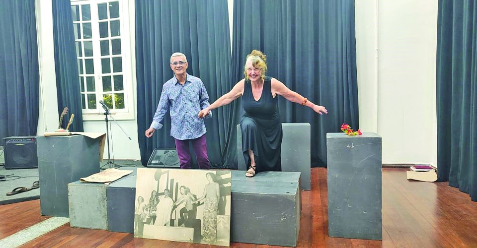 Última Vez:Roberto ainda em vida durante ensaios da peça Ato de Sobrevivência - Foto: Arquivo pessoal de Marcelo Piccolli