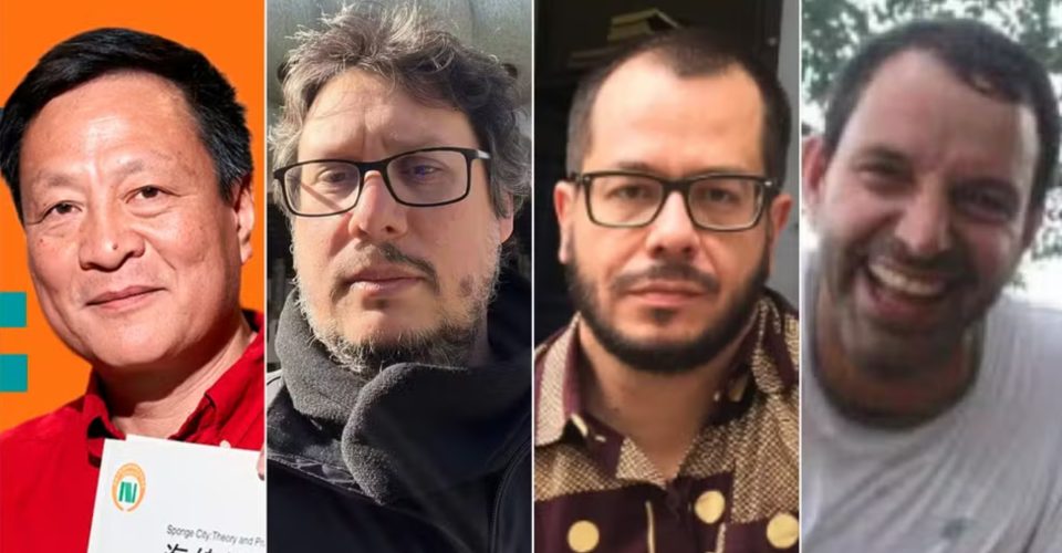 Kongjian Yu, Luiz Ferraz, Rubens Crispim Jr e Marcelo de Barros - Fotos: reprodução - Foto: divulgação