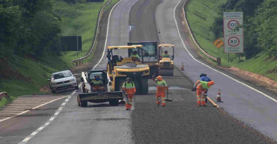 Obras na BR-163/ Foto: Divulgação/CCR MS Via