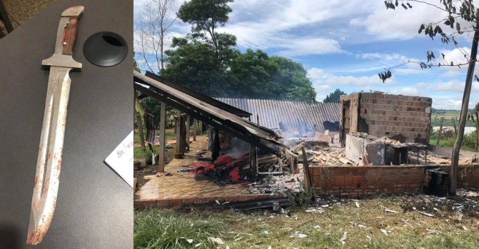 Arma do crime foi apreendida na casa do autor que foi incendiada por populares 
Foto: reprodução Polícia Civil MS