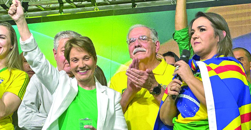 Luiz Ovando com senadora Tereza Cristina, presidente do PP e prefeita Adriane Lopes - 
Foto: Divulgação