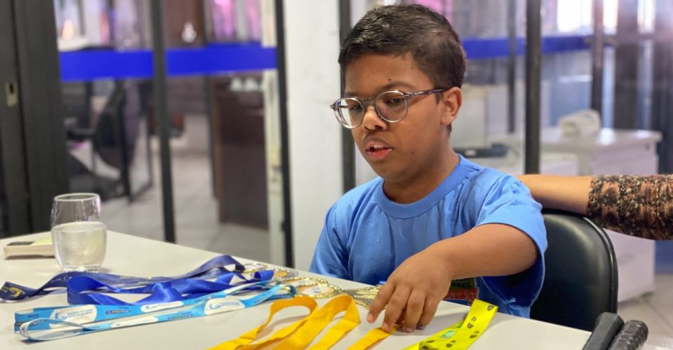 Paratleta Mauricio Ferreira em entrevista na sede de O Estado -Foto: Allan Gabriel