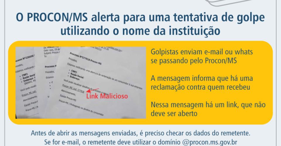 Novo golpe está preocupando direçãodo Procon/MS