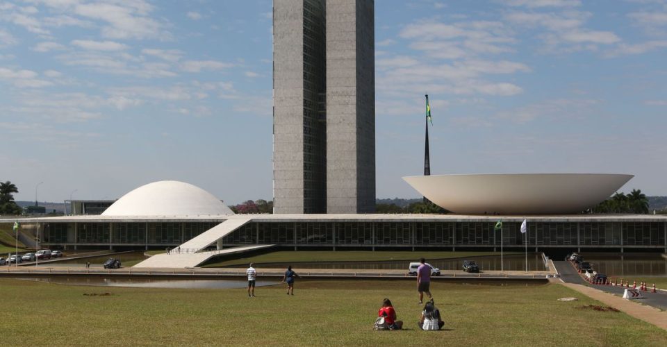 Palácio do Congresso Nacional na Esplanada dos Ministérios em Brasília