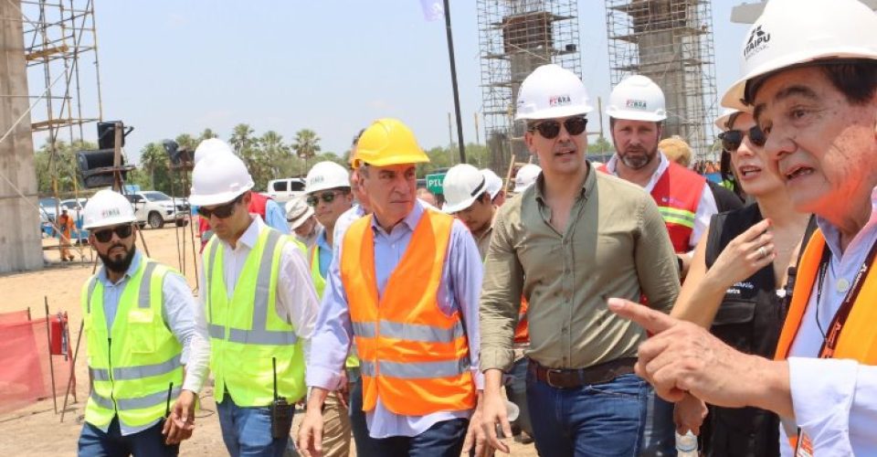 Presidente do Paraguai visita obras da ponte da Rota Bioceânica
