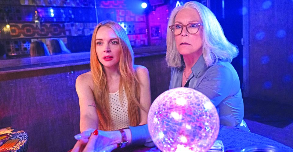 (L-R) Lindsay Lohan as Anna Coleman and Jamie Lee Curtis as Tess Coleman in Disney's FREAKIER FRIDAY. Photo by Glen Wilson. © 2025 Disney Enterprises, Inc. All Rights Reserved.
